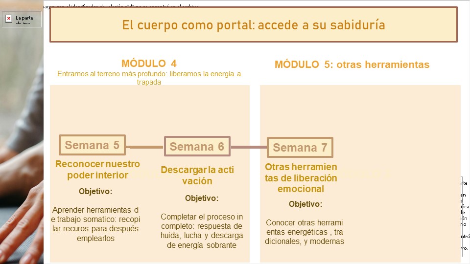 Gráfico de progresión de los Módulos . Módulo 4 Semana 5: reconocemos nuestro poder interior.
